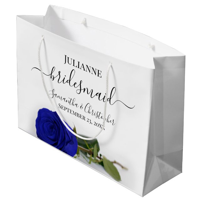 Bolsa De Regalo Grande Elegante Rosa azul real Posh Bridesmaid Boda (Angulo reverso)