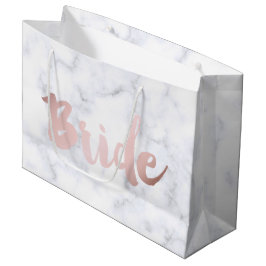 Bolsa De Regalo Grande elegante rosa de oro "bride" mármol blanco