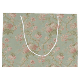 Bolsa De Regalo Grande Elegante Rosa floral vintage