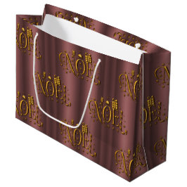 Bolsa De Regalo Grande Elegante Rosa moderno Navidades de oro Noel