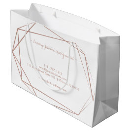 Bolsa De Regalo Grande Elegante Rosa Relieve metalizado dorado Marcos Pro