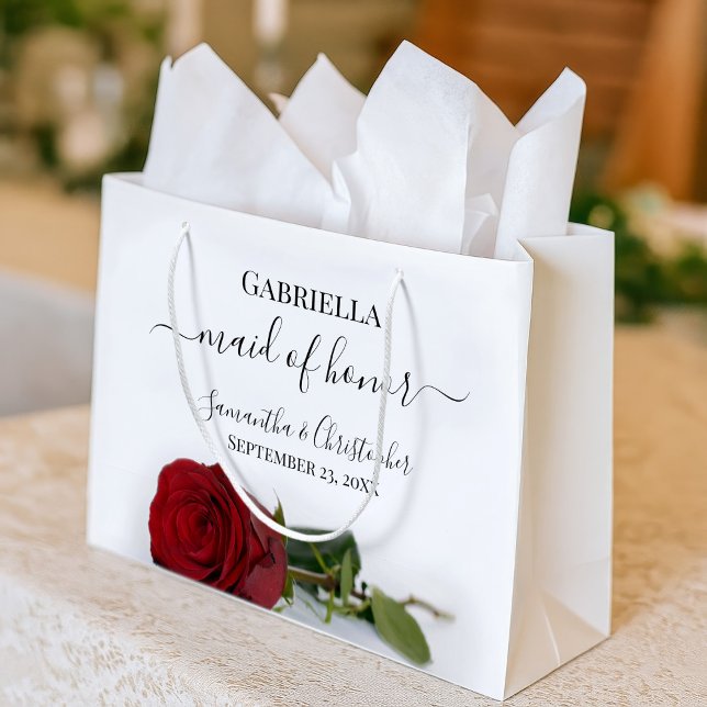 Bolsa De Regalo Grande Elegante Rosa Roja Posh y doncella de honor Boda (Subido por el creador)