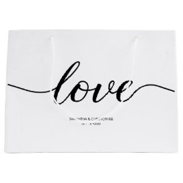 Bolsa De Regalo Grande Elegante Simple Love Script Boda favor personaliza