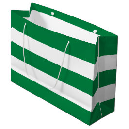 Bolsa De Regalo Grande Elegante Simple Peppermint Green Stripes