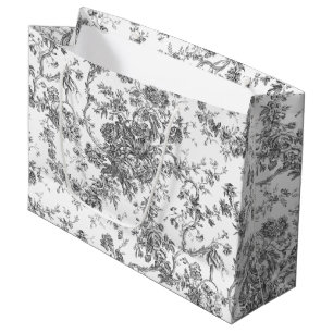 Bolsa De Regalo Grande Elegante toile florido francés grabado en color g