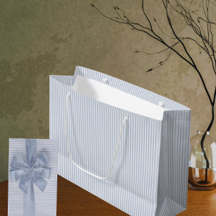Bolsa De Regalo Grande Elegante vintage azul desvaído raya para todas las