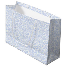 Bolsa De Regalo Grande Elegante Vintage Blue Venetian Floral Botánica
