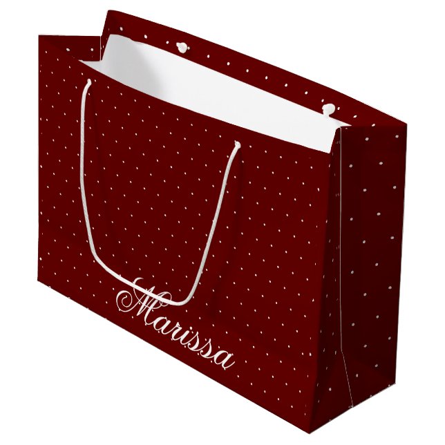 Bolsa De Regalo Grande Elegante y moderno nombre personalizado (Angulo Anverso)
