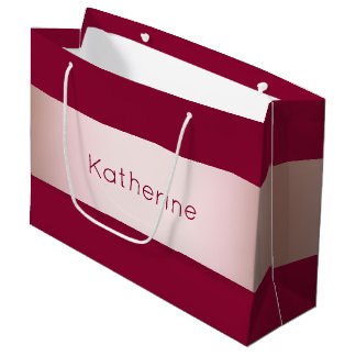 Bolsa De Regalo Grande Elegante y moderno rosa de ladrillo dorado y burde