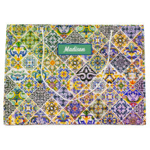 Elegantes azulejos verdes sicilianos mediterráneos