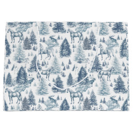 Bolsa De Regalo Grande Elegantes caballos blancos de época en tela de bos