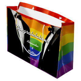 Bolsa De Regalo Grande Elegantes hombres gay modernos Boda arcoiris