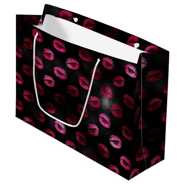 Bolsa De Regalo Grande Elegantes labios de labios de lápiz rosado y Purpu (Angulo Anverso)