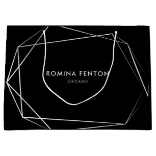 Bolsa De Regalo Grande Elegantes marcos plateados profesional moderno