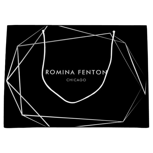 Bolsa De Regalo Grande Elegantes marcos plateados profesional moderno (Anverso)