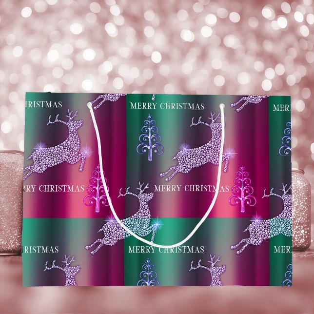 Bolsa De Regalo Grande Elegantes Navidades de renos (Subido por el creador)