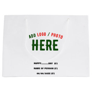 BOLSA DE REGALO GRANDE ELEGANTES PERSONALIZABLES BLANCOS VERIFICADOS DE M