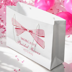 Bolsa De Regalo Grande Ella está atando la ducha de novias rosada Knot