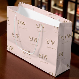 Bolsa De Regalo Grande Empaquetado de empresa comercial con marca rosa y 