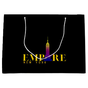 Bolsa De Regalo Grande Empire State Building-New York-Vibrant Gold