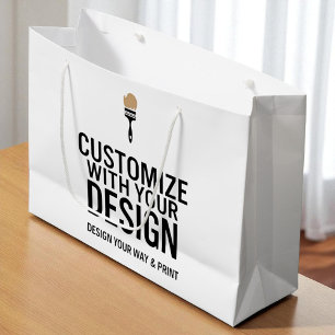 Bolsa De Regalo Grande Empresa Comercial Personalizable en Blanco 30x23 c