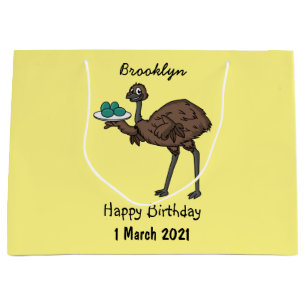 Bolsa De Regalo Grande Emu con ilustracion personalizado de huevos