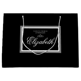 Bolsa de regalo grande en blanco y negro