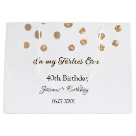 Bolsa De Regalo Grande En mis años cuarenta los puntos dorados felices de