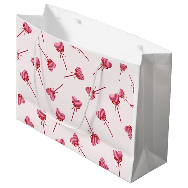 Bolsa De Regalo Grande Encantador Keychain del patrón de curva roja (Angulo Anverso)