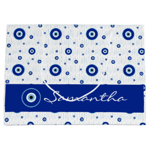 Bolsa De Regalo Grande Encanto azul tradicional del mal de ojo de Nazar