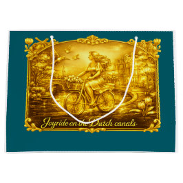 Bolsa De Regalo Grande Encanto de Puentes Arqueados de Amsterdam en Oro