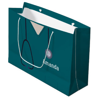 Bolsa De Regalo Grande Enfermeras Médicas Scrubs Verde azulado LGB