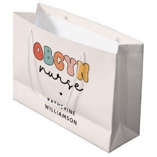 Bolsa De Regalo Grande Enfermero Retro OBGYN personalizado