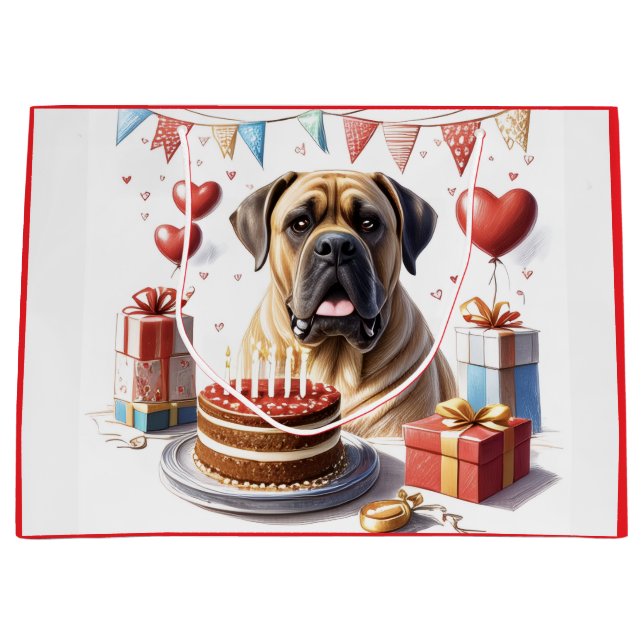 Bolsa De Regalo Grande Englische Dogge Mastiff Birthday  (Anverso)