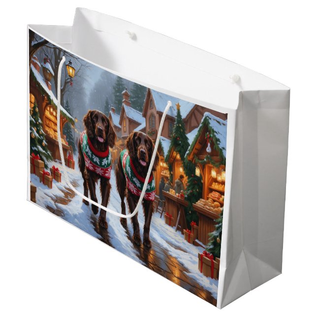 Bolsa De Regalo Grande English Setter Dogs Christmas Snow Holiday (Angulo Anverso)