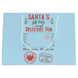 Bolsa De Regalo Grande Entrega a un día personalizada de Santa Claus
