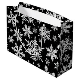 Bolsa De Regalo Grande Envoltura de copo de nieve de color acuático