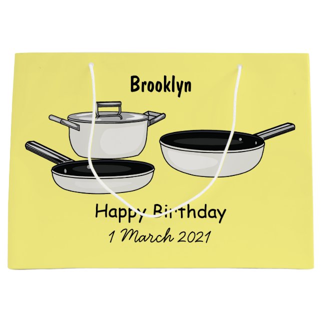 Bolsa De Regalo Grande Equipo de cocina ilustracion personalizado (Anverso)