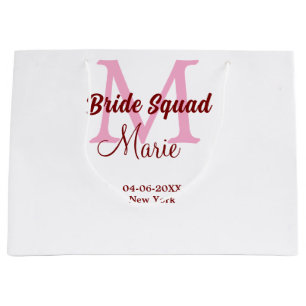 Bolsa De Regalo Grande Equipo de novia agregar nombre monograma dama de h