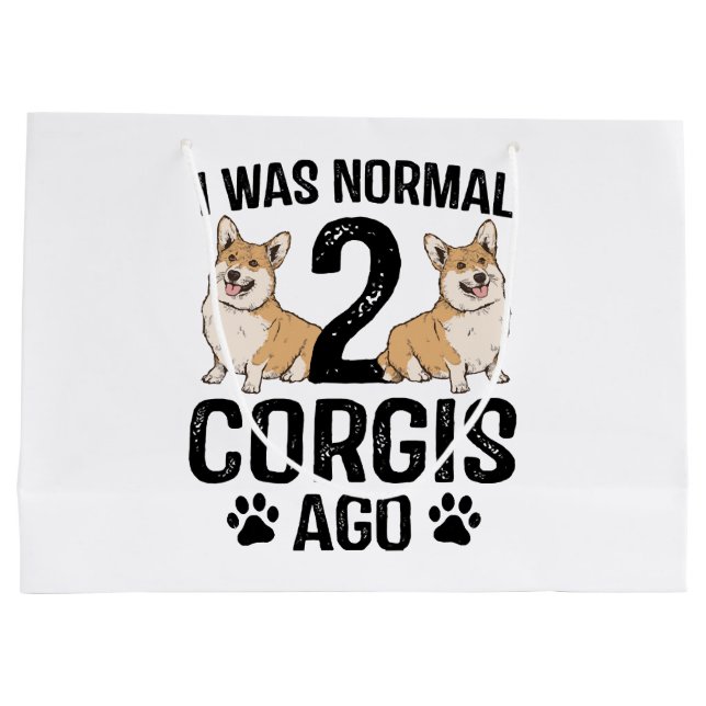 Bolsa De Regalo Grande Era normal hace 2 Corgis Perro (Reverso)