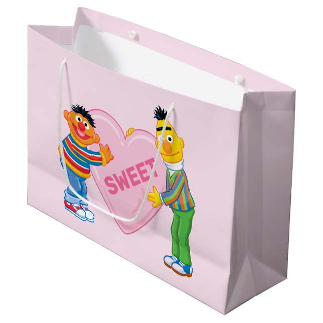 Bolsa De Regalo Grande Ernie y Bert Corazón de San Valentín (Angulo Anverso)