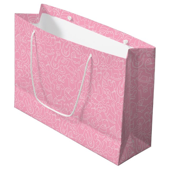 Bolsa De Regalo Grande Es un Baby Shower rosado Chica (Angulo Anverso)