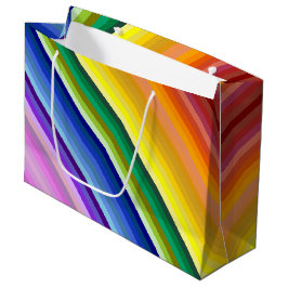 Bolsa De Regalo Grande Es un patrón de rayas multicolor, Fiesta arcoiris