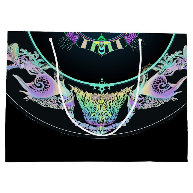 Bolsa De Regalo Grande Esbozo marino en neón (Reverso)