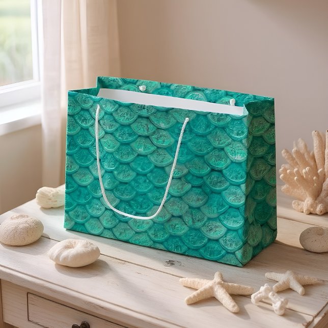 Bolsa De Regalo Grande Escalas verdes del mar de la sirena (Subido por el creador)