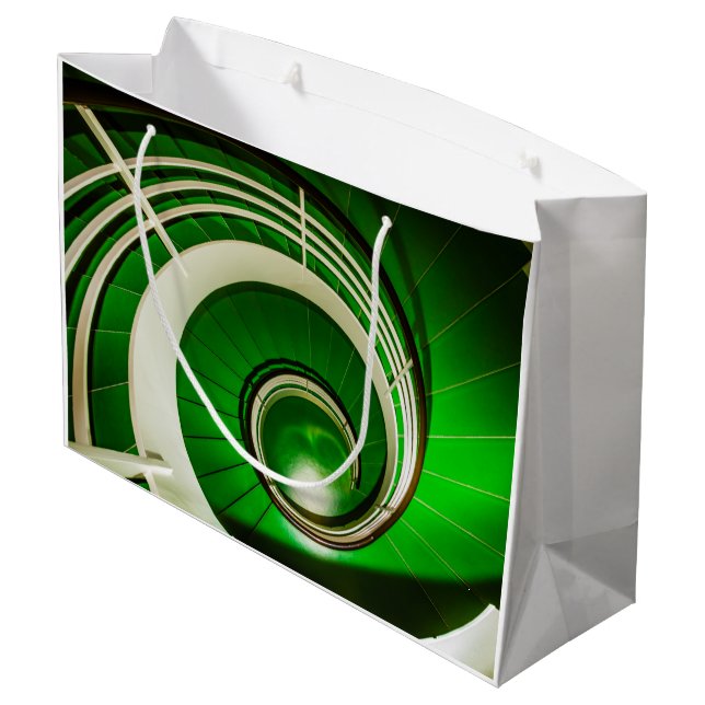 Bolsa De Regalo Grande Escalera circular verde (Angulo reverso)