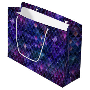 Bolsa De Regalo Grande Escamas de Dragón con Ombre Púrpura Brillante y Br