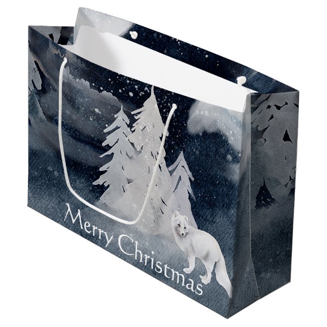 Bolsa De Regalo Grande Escena clásica de invierno oscuro con Navidades zo (Angulo Anverso)