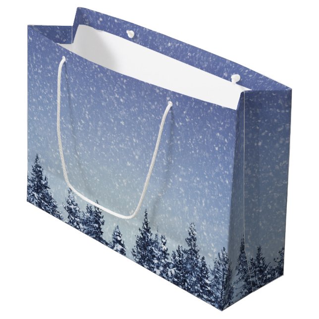 Bolsa De Regalo Grande Escena congelada del bosque del invierno de la (Angulo Anverso)