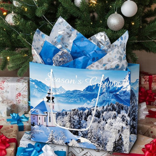 Bolsa De Regalo Grande Escena de invierno personalizada